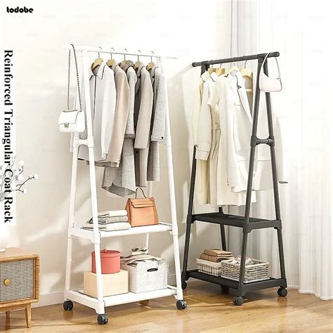 Floor Standing Coat Rack Bedroom Diy Wardrobe Clothes Storage Rack