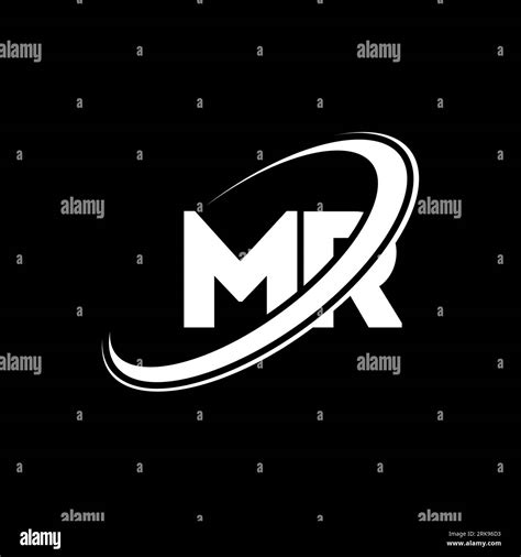 Mr M R Letter Logo Design Initial Letter Mr Linked Circle Uppercase