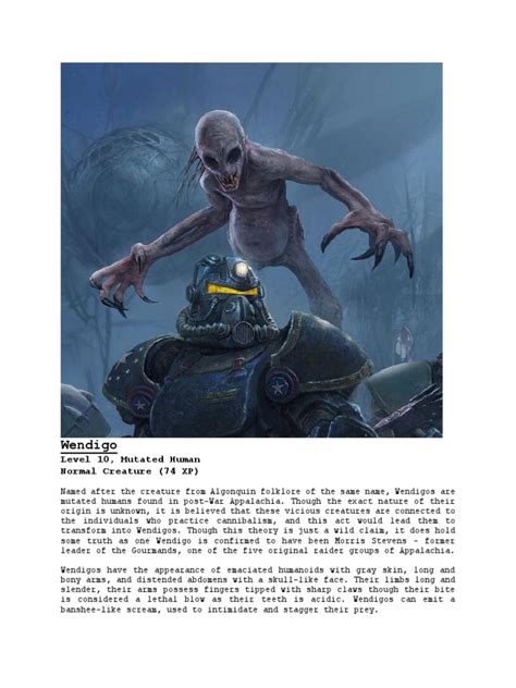 The Wendigo: A Mutated and Cannibalistic Creature of Post-War Appalachia | PDF