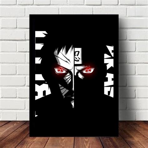 Quadro Decorativo Obito Uchiha Naruto C Moldura E Vidro Elo