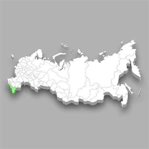 Premium Vector North Caucasus Region Location Within Russia Map