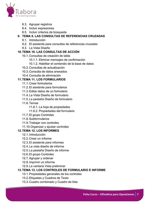 Ficha Curso De Ofimatica Para Oposiciones Pdf