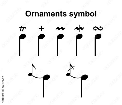 Ornament Musical Notation Symbol Vector Black Color Isolated On White