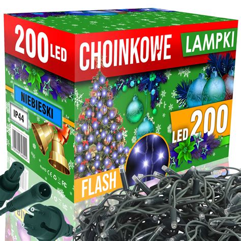 LAMPKI CHOINKOWE 200 LED FLASH OŚWIETLENIE ŚWIĄTECZNE GIRLANDA GRUBY