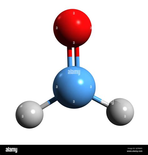 3D Imagen de la fórmula esquelética de formaldehído estructura