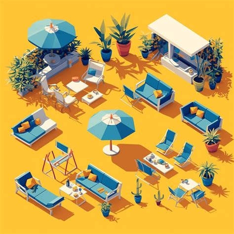 Modern patio furniture set | Premium AI-generated vector