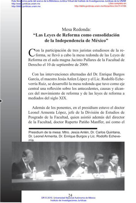 Pdf Mesa Redonda Las Leyes De Reforma Como Consolidaci N Pdf