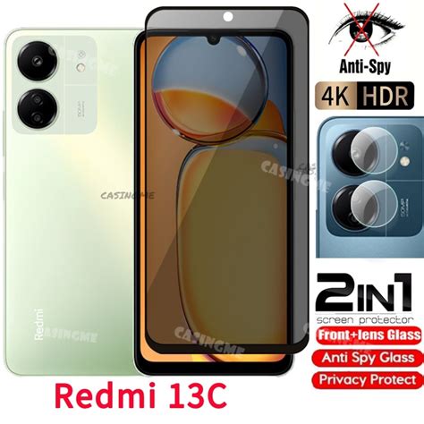 Redmi C Vidro Temperado Privado Anti Spy Protetor De Tela De