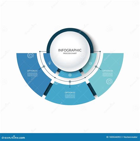 Infographic Semi Circular Chart Divided Into 3 Parts Step By Step