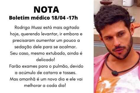 Rodrigo Mussi Tenta Sair Da Uti E M Dicos Aumentam Seda O