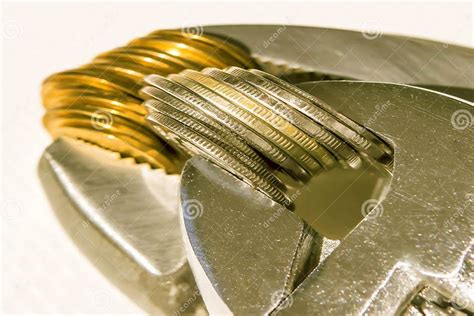 Wrench And Coins Stock Image Image Of Funds Bank 80121439