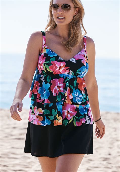 Ruffle Tankini Swim Top By Trimshaper® By Miraclebrand Plus Size Swim