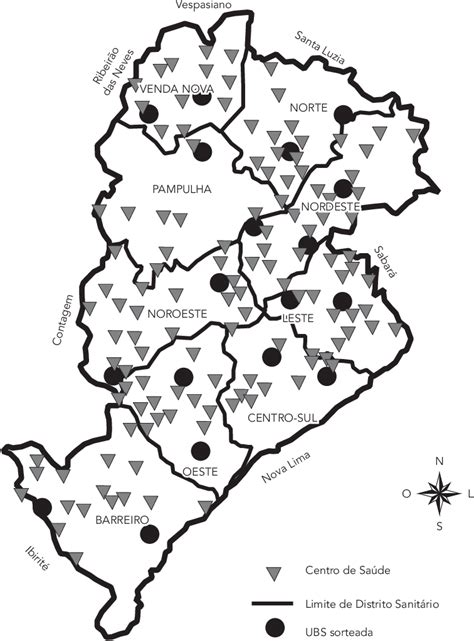 Mapa Do Munic Pio De Belo Horizonte Minas Gerais Brasil Dividido Por