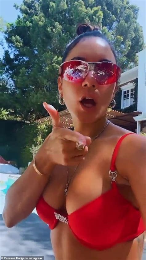 Vanessa Hudgens Looks Sensational In A Hot Red Bikini While Relaxing