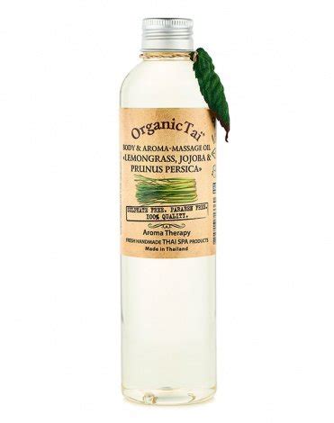 Масло для тела и аромамассажа «Лемонграсс жожоба и персик» Organic Tai ...