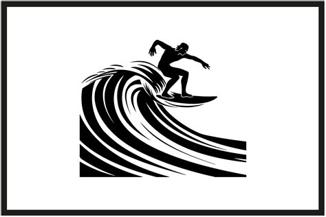 Surfer Silhouette on Wave Clipart Graphic by N-paTTerN · Creative Fabrica