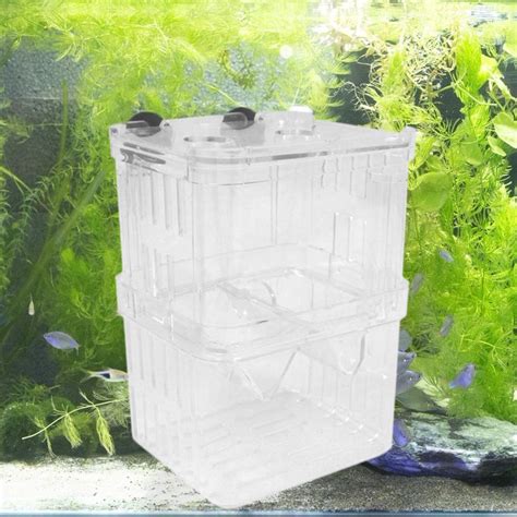 Acrylic Fish Breeding Box Aquarium Isolation Double Guppies Hatching