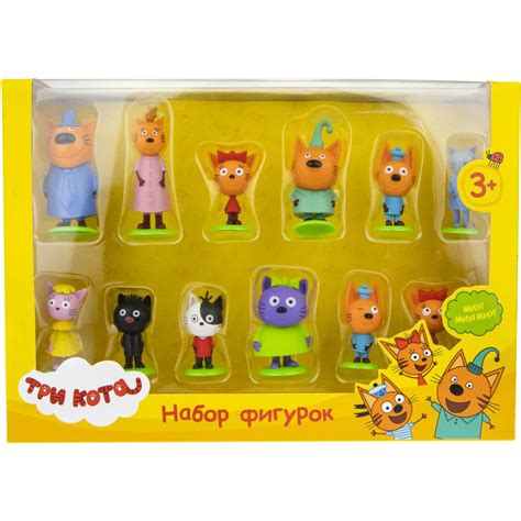 1toy Три кота набор игрушки пласт. фигурки на подставке 12 видов 4-6,5 ...
