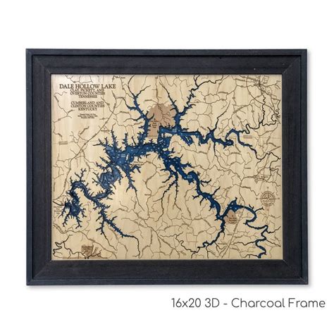 Dale Hollow Lake Custom Wood Map Art 3d Wall Art Etsy