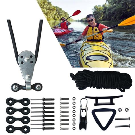 Realplus Kayak Anchor Trolley Kits With 30 Feet Ropepad Eyesanchor