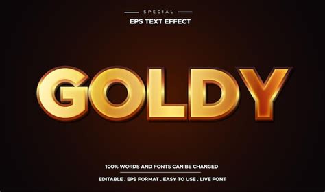 Premium Vector Editable 3d Goldy Text Effect