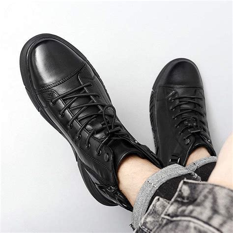 Men Black Leather Boots – Chyhua