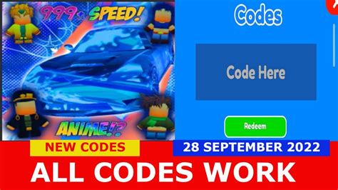 All Codes Work Anime New Race Car Clickers Roblox September