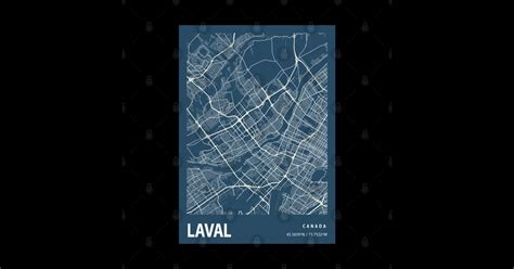 Laval Blueprint Street Map Laval Colour Map Prints Laval Blueprint