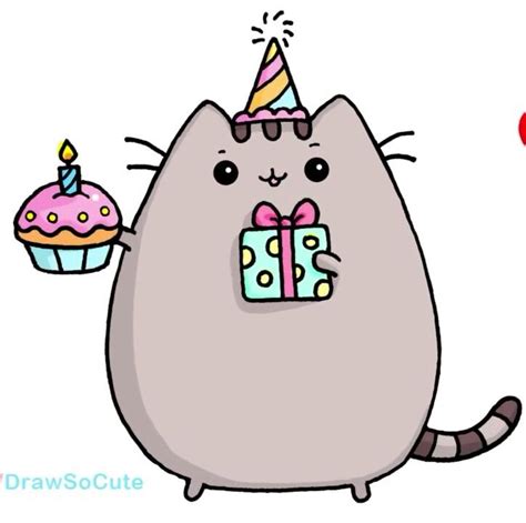 Birthday Pusheen Dibujos Kawaii Cumpleaños Pusheen Dibujos Kawaii