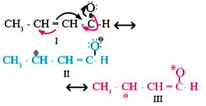 Write three resonance structures for CH3-CH = CH-CHO. Indicate thei