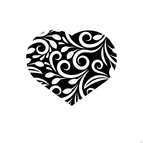 Fancy Black Heart Clipart in Illustrator, SVG, JPG, EPS, PNG - Download | Template.net