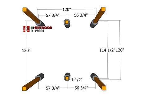 Layout Pergola 10×10 Myoutdoorplans