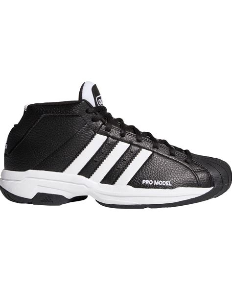 Adidas Leather Pro Model 2g Basketball Shoes In Black White Black