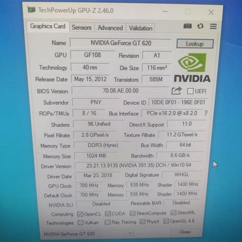 Pny GeForce GT 620 GT620 1GB GDDR3 64 บิต - teknody.th - ThaiPick