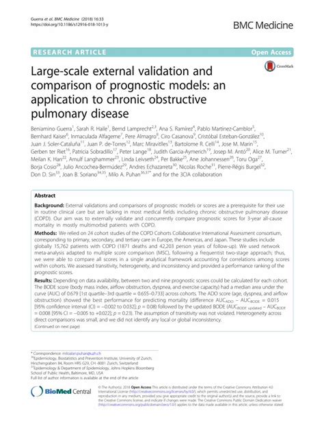 PDF Large Scale External Validation And Comparison Of Prognostic