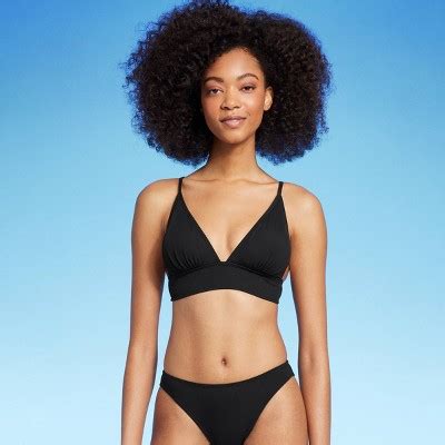 Women S Longline Triangle Bikini Top Shade Shore Black M Target