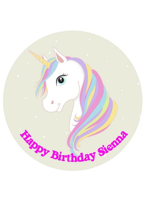 Unicorn Edible Image Icing Sheet Unicorn Cake Topper Etsy Canada