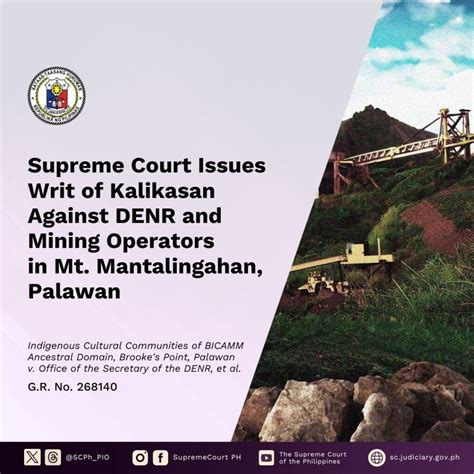 Green Livelihoods Alliance hails Supreme Court’s Writ of Kalikasan against Palawan miners, DENR ...