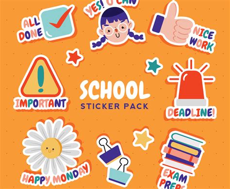 School Sticker Pack Freevectors