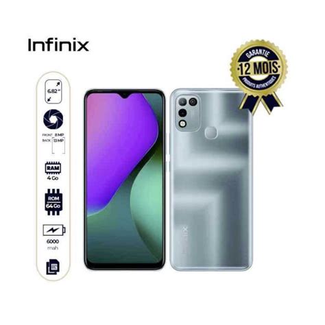 Infinix Hot 10 Play 6 82 64Go 4Go RAM 13MP 8MP 6000mAh 12