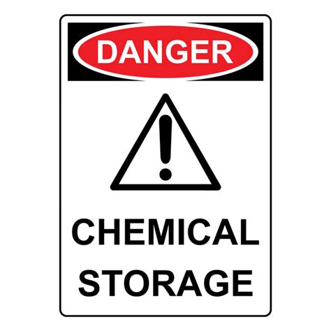 Portrait OSHA DANGER Chemical Storage Sign With Symbol — Safety Sign Center