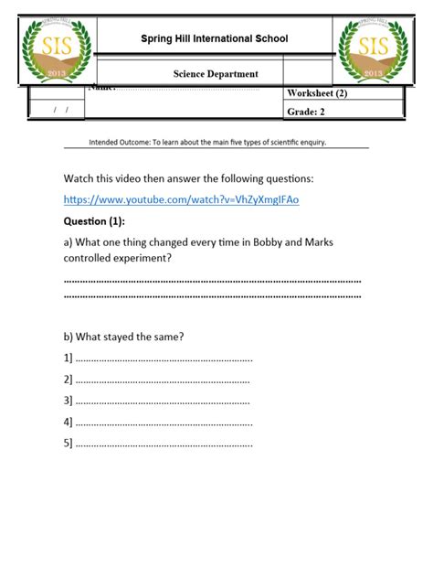 Science Worksheet | PDF