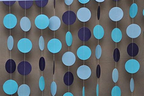 Paper Garland Party Decor Circles Paper Garland Blue Light Medium