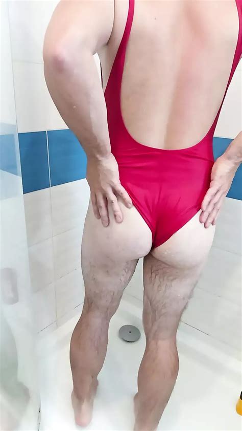 Sissy Trying Sexy Red One Piece Swimsuit German Shemale Pantyhose Porn XHamster