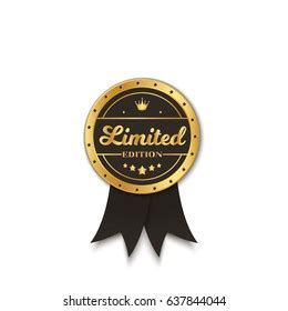 Gold Ribbon Vector Badge Text Kualitas Stock Vector Royalty Free