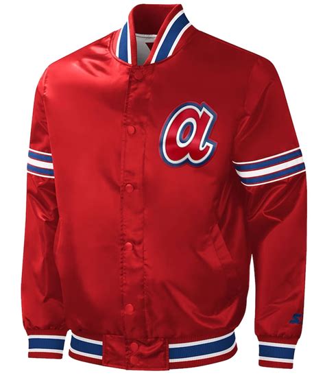 Starter Slider Atlanta Braves Red Satin Jacket Jackets Creator