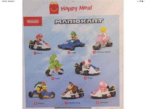 Mcdonalds Nintendo Mario Kart Happy Meal Toys Complete Set Of