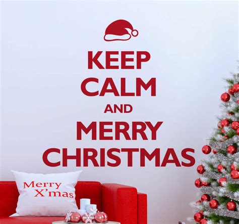 Adesivo Murale Keep Calm And Happy Christmas Tenstickers