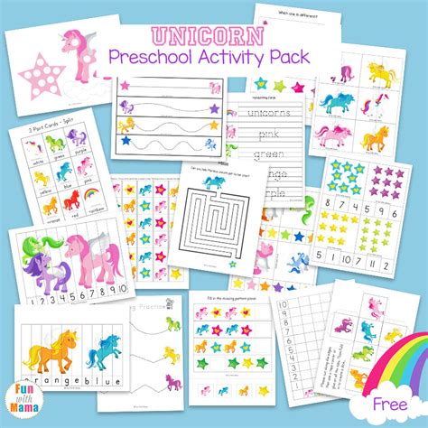 Unicorn Preschool Activity Pack - Fun with Mama