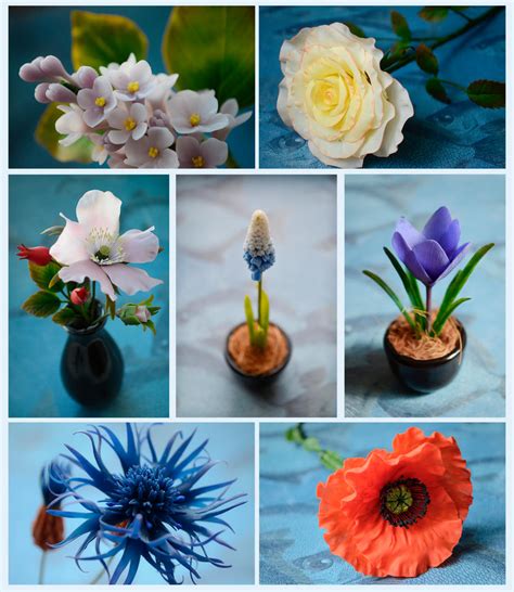 Clay flowers by dallia-art on DeviantArt